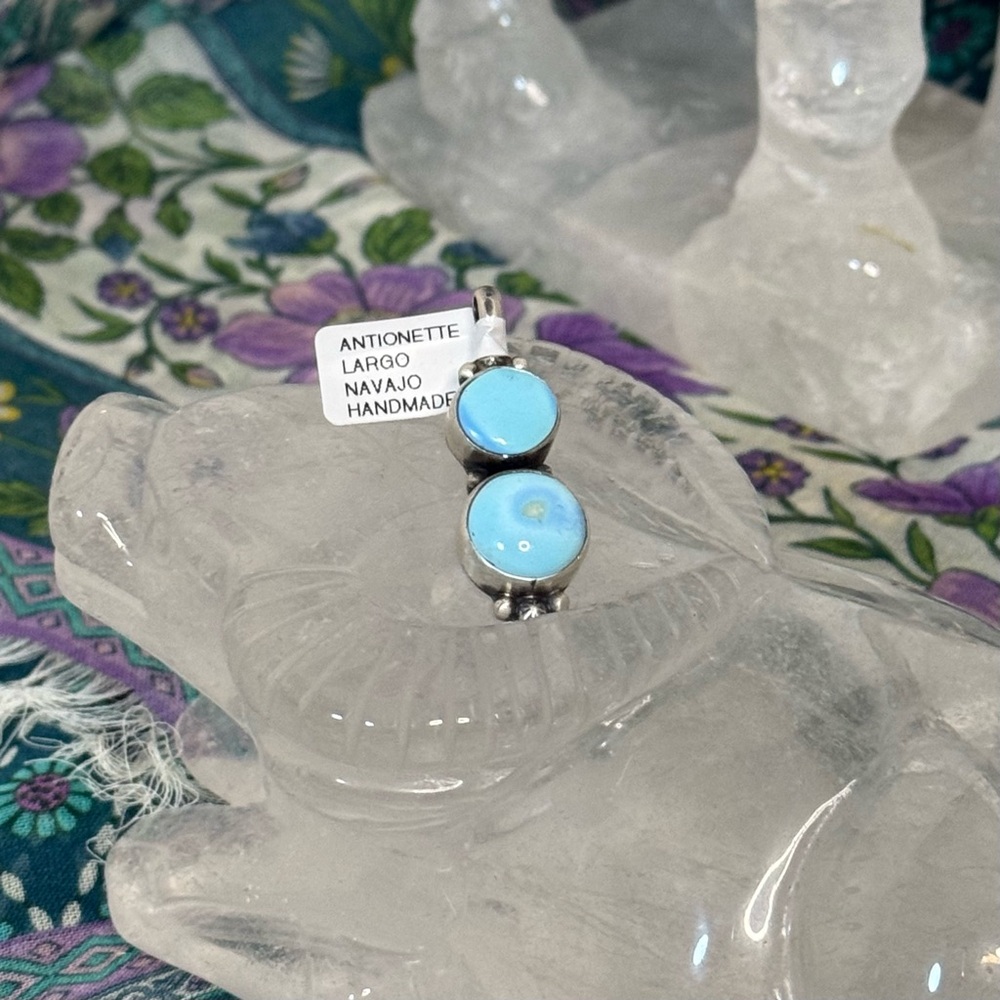 NWT Antionette Largo Navajo Handmade with rare Golden Hills Turquoise Pendant